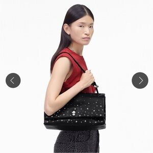 Marc Jacobs Black Star-Studded Leather Shoulder Bag